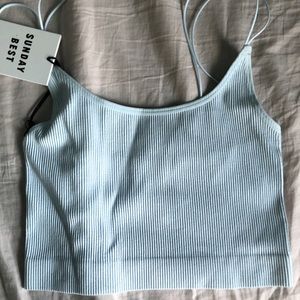 Baby blue crop top